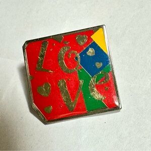 With Love - Silver Tone Pinback Hat or Lapel Pin Watkins retail group